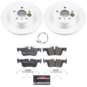 Mini Countryman Brake Kit - Rear - PowerStop - Genuine Geomet Coated Rotors + ECE-R90 Certified Pads - `18-`21