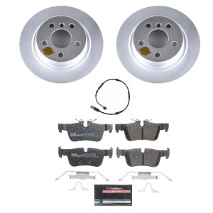 Mini Cooper Brake Kit - Rear - PowerStop - Genuine Geomet Coated Rotors + ECE-R90 Brake Pads - `20-`21