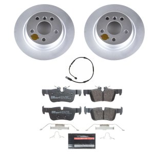 Mini Countryman Brake Kit - Rear - PowerStop - Genuine Geomet Coated Rotors + ECE-R90 Brake Pads - `17-`21