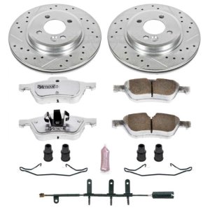 Mini Cooper Brake Kit - Front - PowerStop - Drilled & Slotted Rotors + Carbon-Fiber Ceramic Pads - `02-`06