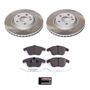 Mini Cooper Brake Kit - Front + Rear - PowerStop - Drilled & Slotted Rotors + Carbon-Fiber Ceramic Pads - `02-`06