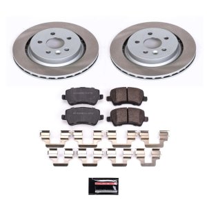 Mini Cooper Brake Kit - Front + Rear - PowerStop - Drilled & Slotted Rotors + Carbon-Fiber Ceramic Pads - `02-`06