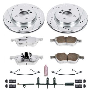 Mini Cooper Brake Kit - Front - PowerStop - Drilled & Slotted Rotors + Carbon-Fiber Ceramic Pads - `07-`08