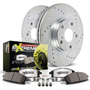 Mini Cooper Brake Kit - Rear - PowerStop - Drilled & Slotted Rotors + Carbon-Fiber Ceramic Pads - `07-`08