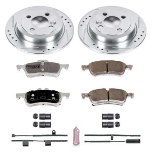 Mini Cooper Brake Kit - Rear - PowerStop - Drilled & Slotted Rotors + Carbon-Fiber Ceramic Pads - `07-`08