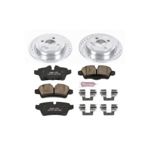 Mini Cooper Brake Kit - Rear - PowerStop - Drilled & Slotted Rotors + Carbon-Fiber Ceramic Pads - `11-`16