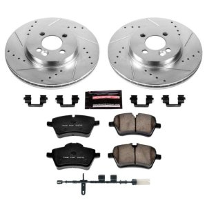 Mini Cooper Brake Kit - Front - PowerStop - Drilled & Slotted Rotors + Carbon-Fiber Ceramic Pads - `11-`16