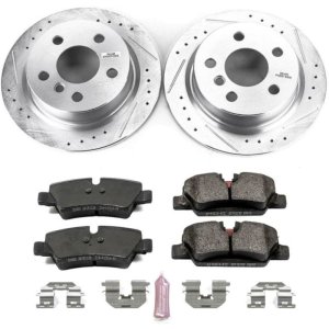 Mini Cooper Brake Kit - Rear - PowerStop - Drilled/Slotted Rotors + Carbon-Fiber Ceramic Pads - `14-`19