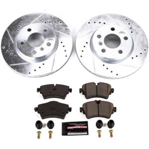 Mini Cooper Brake Kit - Front - PowerStop - Drilled & Slotted Rotors + Carbon-Fiber Ceramic Pads - `14-`19