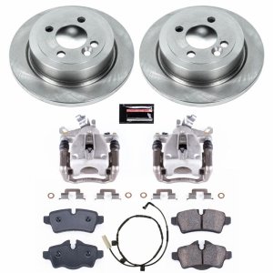 Mini Cooper Brake Kit - Rear - PowerStop - Autospecialty Rotors + Evolution Ceramic Pads + Non-coated Calipers - `07-`10