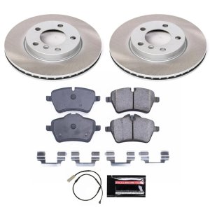 Mini Cooper Brake Kit - Front - PowerStop - Semi-Coated Rotors - `13-`16