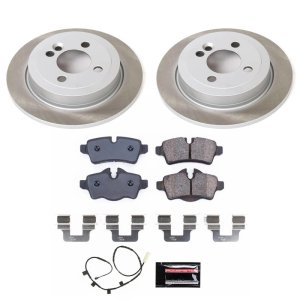 Mini Cooper Brake Kit - Rear - PowerStop - Semi-Coated Rotors - 2013