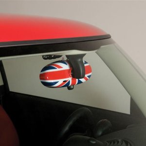 Mini Cooper Rearview Mirror Cover - Putco - Union Jack - Chrome - `07-`14