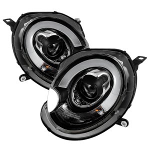 Mini Cooper Headlights - SPYDER - Projector, DRL - Black - `07-`12