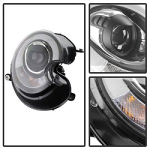 Mini Cooper Headlights - SPYDER - Projector, Xenon/HID, DRL - Black - `10-`12