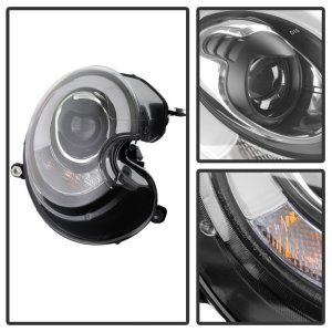 Mini Cooper Headlights - SPYDER - Projector, Xenon/HID, DRL - Black - `10-`12