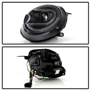 Mini Cooper Projector Headlights - SPYDER - Spyder Signature Series, Version 2, Halogen Model Only - Black - `07-`12