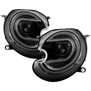 Mini Cooper Projector Headlights - SPYDER - Spyder Signature Series, Version 2, Halogen Model Only - Black - `07-`12