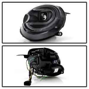 Mini Cooper Projector Headlights - SPYDER - Spyder Signature Series, Version 2, Halogen Model Only - Black - `07-`12
