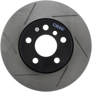 Mini Cooper Brake Rotor (1) - Front Right - Stoptech - Slotted - Black E-Coated - `14-`19