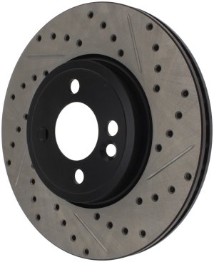 Mini Cooper Brake Rotor(s) (1) - Front Left - Stoptech - Slotted & Drilled Sport - Black - `07-`13