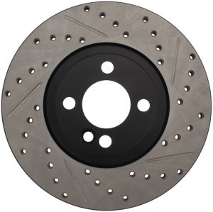 Mini Cooper Brake Rotor(s) (1) - Front Left - Stoptech - Slotted & Drilled Sport - Black - `07-`13