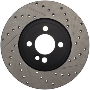 Mini Cooper Brake Rotor(s) (1) - Front Left - Stoptech - Slotted & Drilled Sport - Black - `07-`13