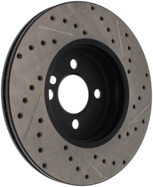 Mini Cooper Brake Rotor(s) (1) - Front Right - Stoptech - Slotted/Drilled - Black - `07-`13