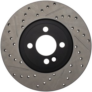 Mini Cooper Brake Rotor(s) (1) - Front Right - Stoptech - Slotted/Drilled - Black - `07-`13