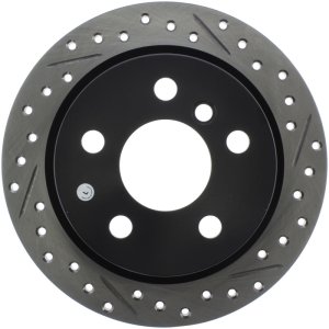 Mini Cooper Brake Rotor(1) - Rear Left - Stoptech - Drilled/Slotted Sport Rotor - Black E-Coated - `14-`15