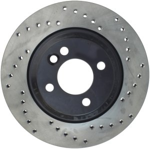Mini Cooper Brake Rotor (1) - Front Left - Stoptech - Drilled Sport - Black - `02-`06