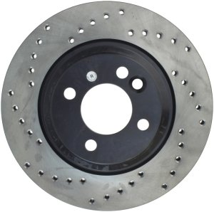 Mini Cooper Brake Rotor (1) - Front Right - Stoptech - Drilled Sport - Black - `02-`06