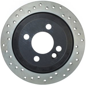Mini Cooper Brake Rotor(1) - Rear Right - Stoptech - Drilled Sport - Black - `07-`16