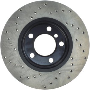 Mini Cooper Brake Rotors (2) - Front Left - Stoptech - Drilled Sport - Black - `13-`16