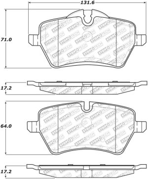 Mini Cooper Brake Pads - Front - Stoptech - Street Select - `06-`16