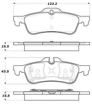 Mini Cooper Brake Pads - Rear - Stoptech - Street Touring - `02-`06