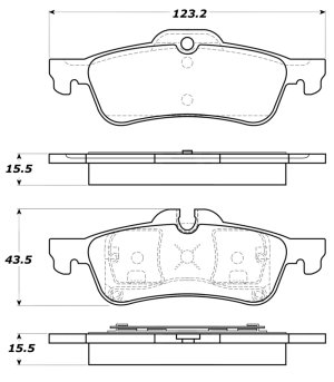 Mini Cooper Brake Pads - Rear - Stoptech - Street Touring - `02-`06