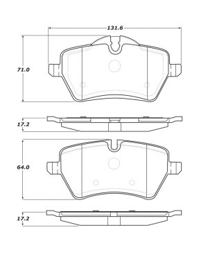 Mini Cooper Brake Pads - Front - Stoptech - Street Touring - `06-`09