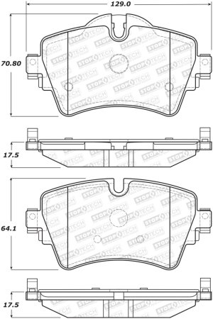 Mini Cooper Brake Pads - Front - Stoptech - Street - `14-`18