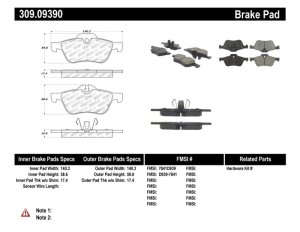 Mini Cooper Brake Pads - Front - Stoptech - Sport - `02-`08
