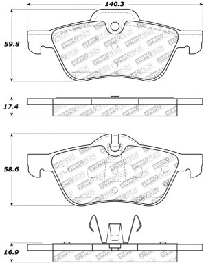 Mini Cooper Brake Pads - Front - Stoptech - Sport - `02-`08