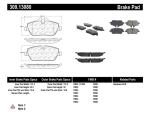 Mini Cooper Brake Pads - Stoptech - Sport - `07-`16