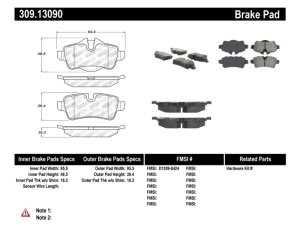 Mini Cooper Brake Pads - Rear - Stoptech - Sport - `07-`16