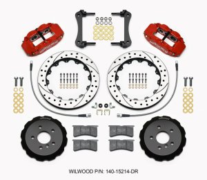 Mini Cooper Brake Kit - Front - Wilwood - Narrow Superlite 6R + 12.88in Drilled Rotors - Red - `14-`15