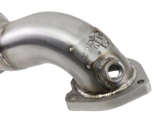 MINI Cooper Performance Exhaust - aFe - Twisted Steel Down Pipe 2-1/2 IN 304 Stainless Steel w/ Cat - `07-`13