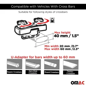 Roof Rack Cargo Box - 8 Cubic Feet - Dual Side Opening - Black