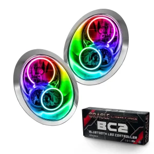 Mini Cooper Headlight Assemblies - ORACLE Lighting - SMD HL - ColorSHIFT w/ BC2 Controller - `05-`08