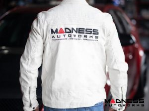 Leather Jacket - MADNESS Autoworks - White - Medium