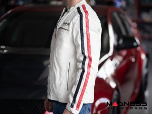 Leather Jacket - MADNESS Autoworks - White - Medium