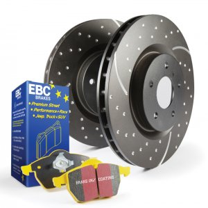 MINI Clubman (R55) Brake Kit - Rear - EBC - GD Rotors + Yellowstuff Pads - Black - `08-`09